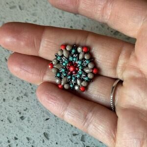 JHB 6 Point Star Fashion Button 23mm Metal Shank Hexagon Jewel Faceted Beads